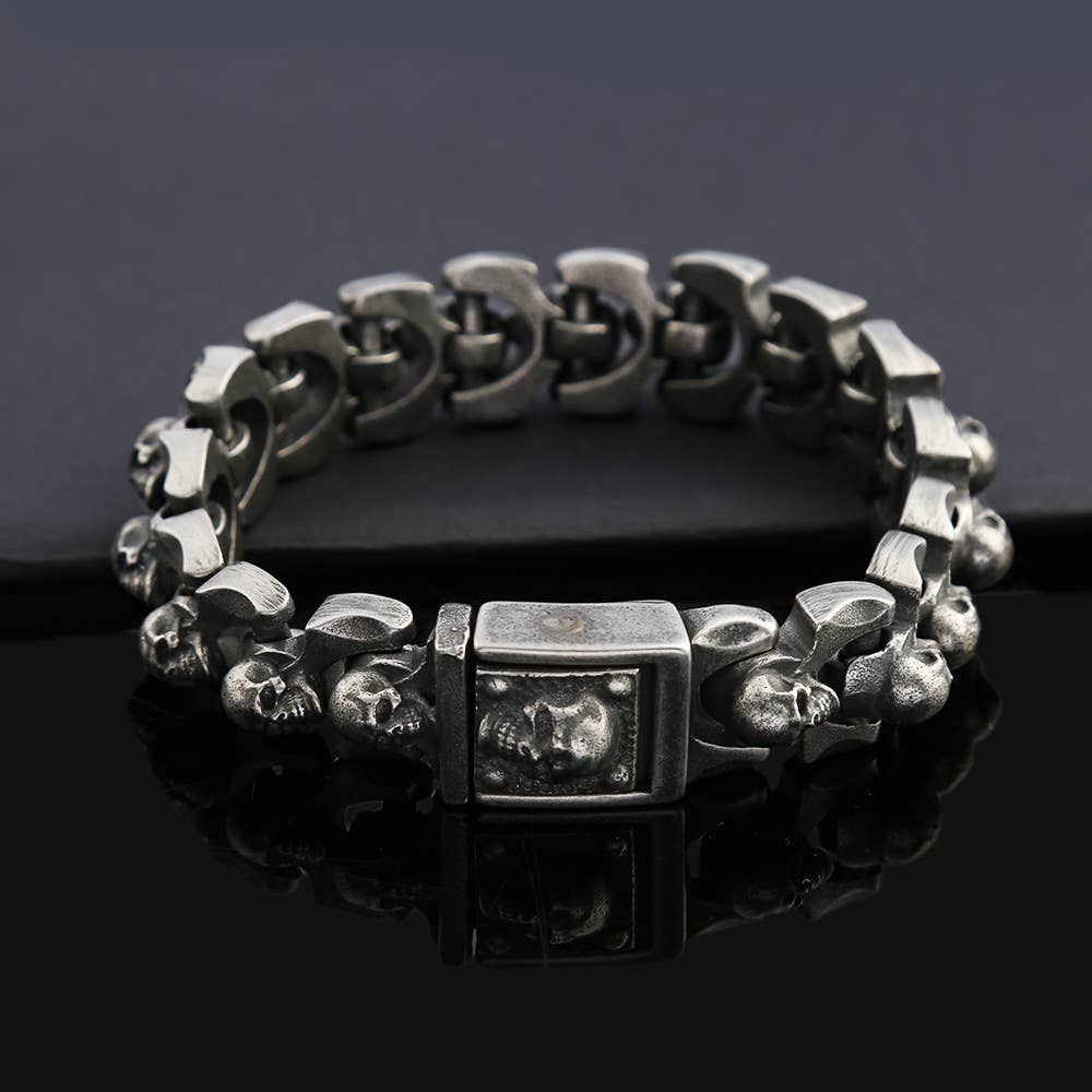 men's Viking skull bracelet