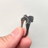 Mutilated Skull Biker Ring - Dark Stainless Steel