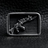 A2 Mens Titanium Sons of Anarchy Biker Rings - Biker Jewelry for Him - Cool Gifts for Motorcycle Enthusiast