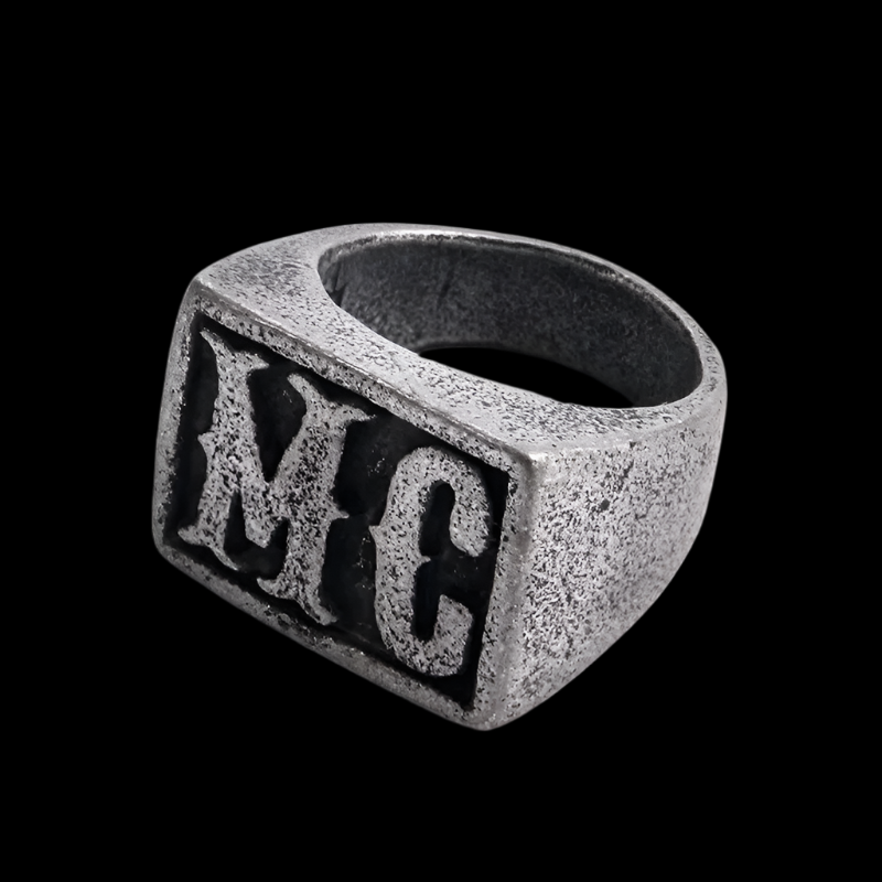 mens motorcycle rings hd mc in gold silver dark silver for motorcycle enthusiast and riders high quality stainless steel titanium surgical steel hypoallergenic harley davidson motorcycle club style low rider and dyna rider