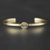 Thin Brass Cuff w/ Stamped Brass Fuck