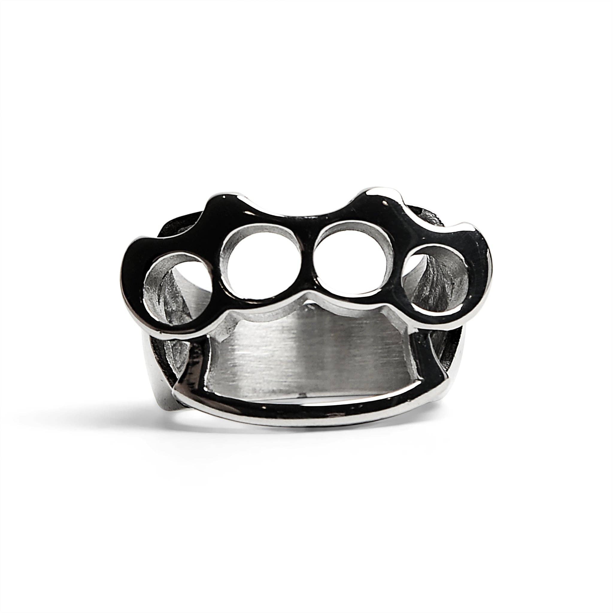 mens knuckle ring white background