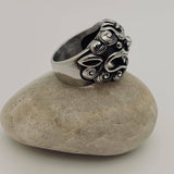 mens lionhead titanium steel punk ring tribal lions head design fearless untamed spirit motorcycle club bold statement seize the day audacious accessory biker gothic viking hawaiian style aztec mayan bold lionhead biker ring mayan aztec influence durable titanium stainless steel mens present quick and complimentary shipping rebellious spirit mens fashion unique jewelry alternative style mens statement ring mc harley davidson HD club style biker club mayans