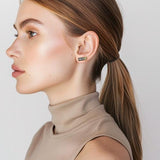 MILF Gold and White Stainless Steel Stud Earrings for Her - Feminine Strong Statement Earrings - Inappropriate Funny Earrings Free Shipping