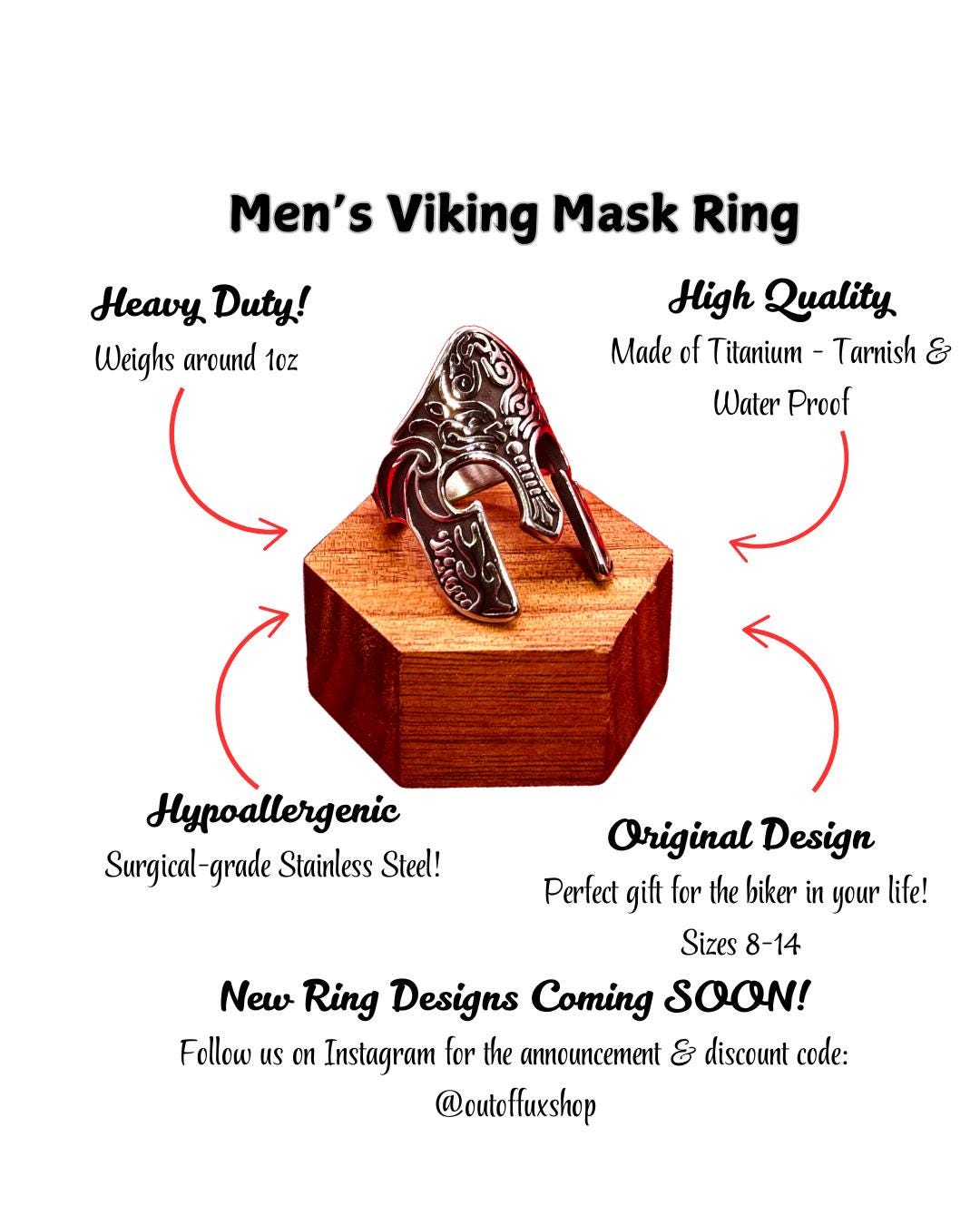 Bold Spartan Mask Stainless Steel Men's Biker Ring