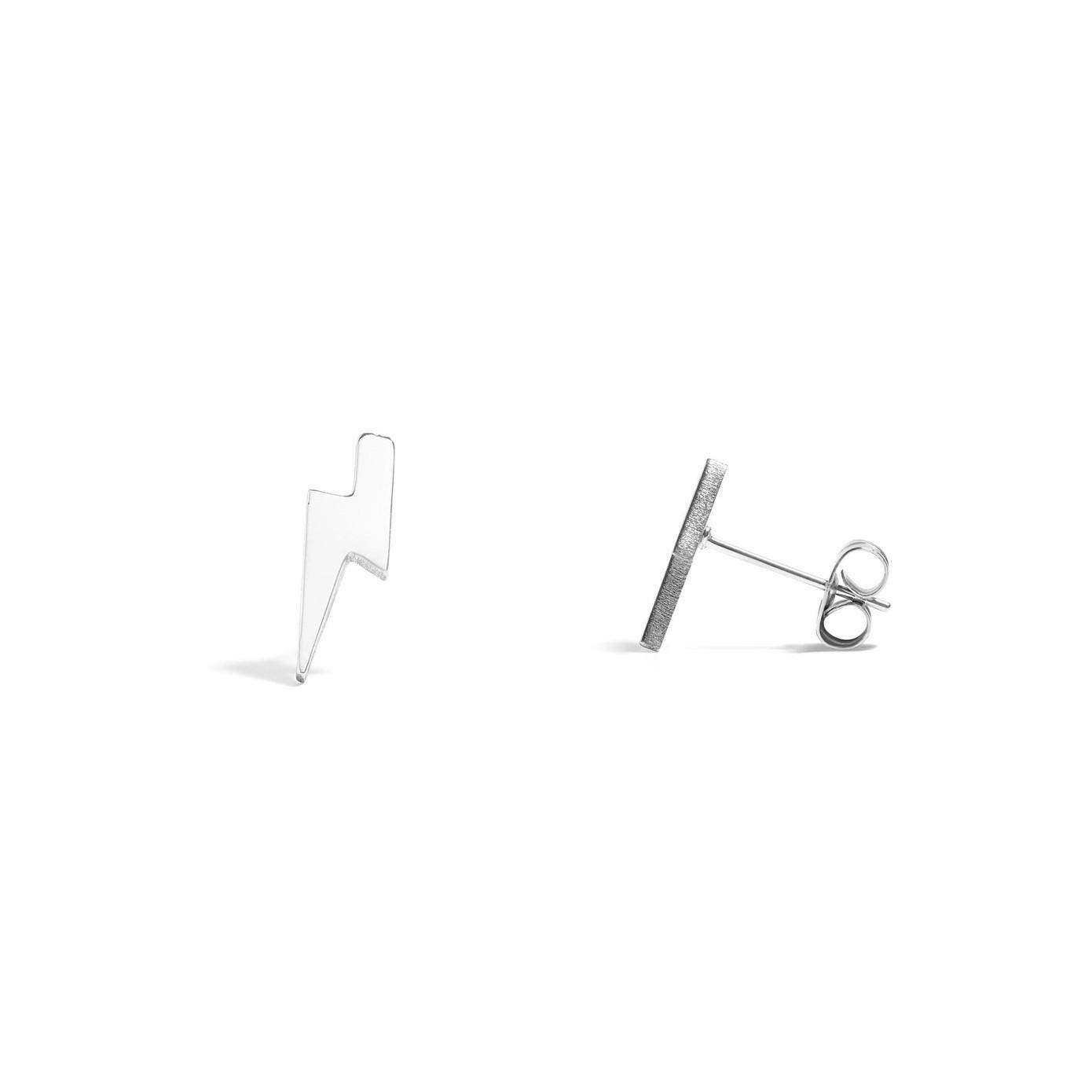 Lightning Bolt 18K Stud Post Earrings - Pretty Stud Earrings for Her - Dainty and Small - High Quality