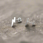 Lightning Bolt 18K Stud Post Earrings - Pretty Stud Earrings for Her - Dainty and Small - High Quality