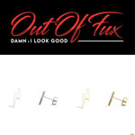 Lightning Bolt 18K Stud Post Earrings - Pretty Stud Earrings for Her - Dainty and Small - High Quality