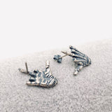 S925 Sterling Silver Skull Hand Stud Earrings - Bold & Edgy Statement Jewelry