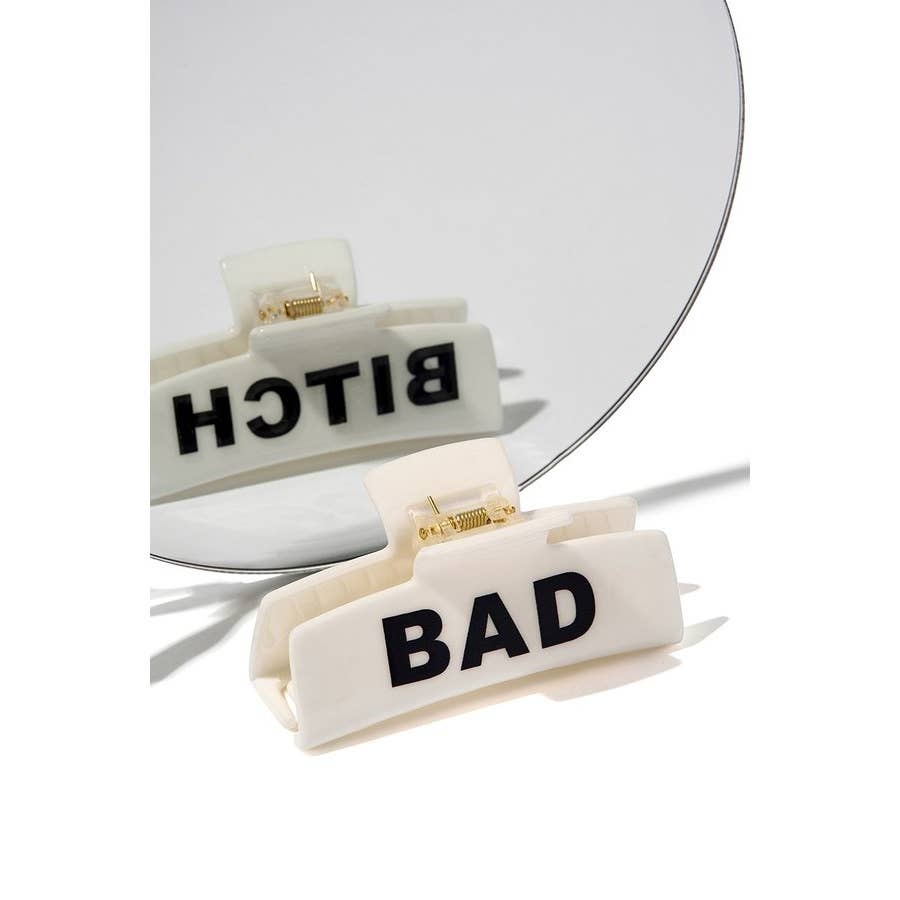Bold Fuck Off  Bad Bitch Hair Clip - Edgy & Fearless Statement Accessory in Black or White - Bachelorette Gift