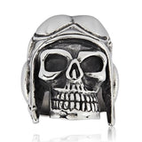 Mens Biker Ring Aviator Pilot Skull Statement Ring Harley Davidson Gifts Retro Style for Him Antique Large Guy Ring