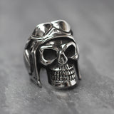Mens Biker Ring Aviator Pilot Skull Statement Ring Harley Davidson Gifts Retro Style for Him Antique Large Guy Ring