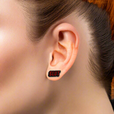 Red Glitter & Black 'Slut' Bold Statement Earrings