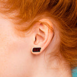 Red Glitter & Black 'Slut' Bold Statement Earrings
