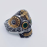 Bold Retro Skull Biker Ring - Gold & Silver Stainless Steel