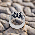 backside of mens double fist ring