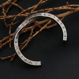 Vintage Rune Bracelet - Antique Silver Cuff for Men & Women, Viking Celtic Biker Jewelry, High-Quality Stainless Steel