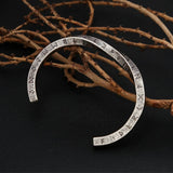Vintage Rune Bracelet - Antique Silver Cuff for Men & Women, Viking Celtic Biker Jewelry, High-Quality Stainless Steel