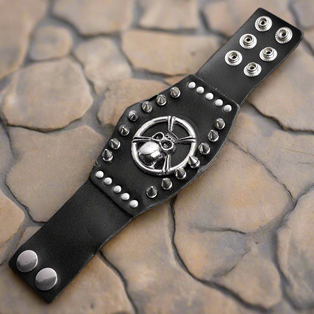 mens leather bracelet cuff