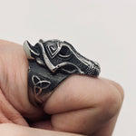 mens gothic ring on hand