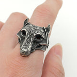 Bold Viking Wolf Head Stainless Steel Men's Biker Ring - High Quality Titanium