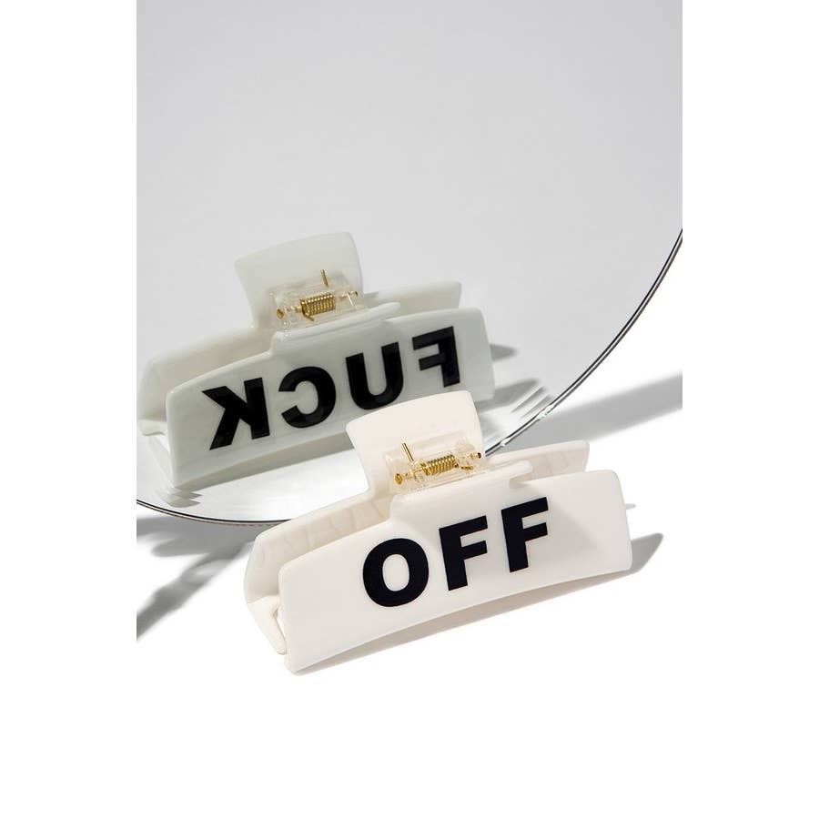 Bold Fuck Off  Bad Bitch Hair Clip - Edgy & Fearless Statement Accessory in Black or White - Bachelorette Gift