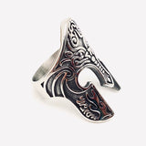 Bold Spartan Mask Stainless Steel Men's Biker Ring