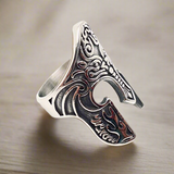 Bold Spartan Mask Stainless Steel Men's Biker Ring