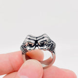 Bold Stainless Steel Flamed Fist Ring for Men - High Quality - Tarnish Proof - Titanium