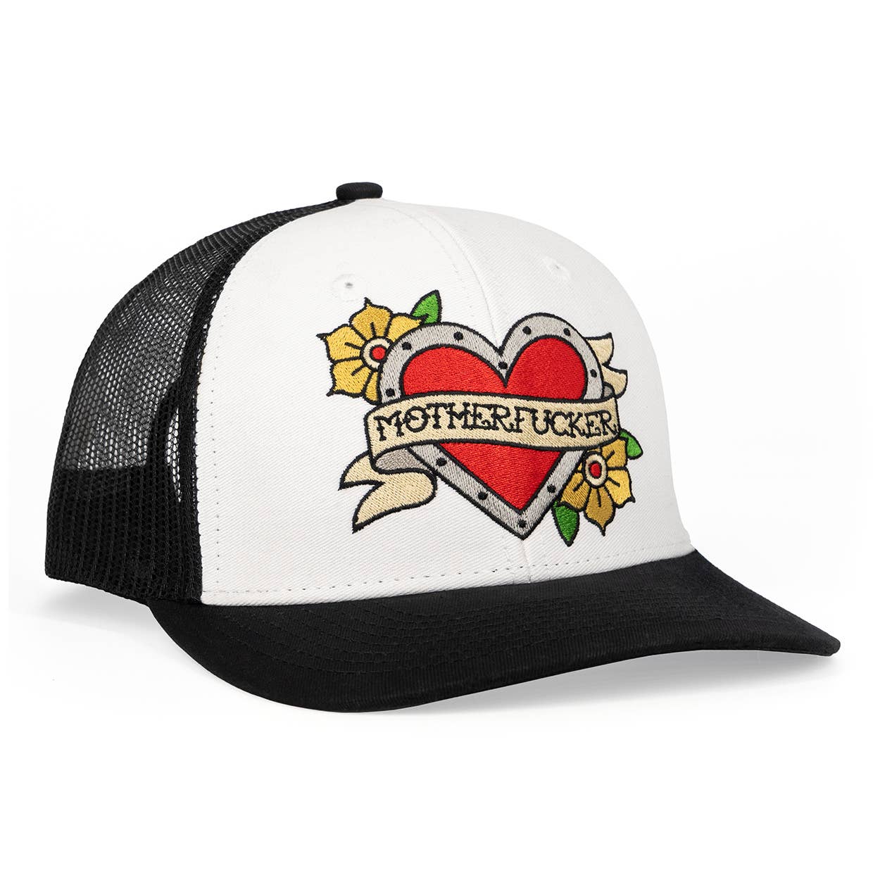 Tattoo Heart Motherfucker Trucker Hat - Bold Snapback Cap