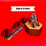 mens viking mask ring for bikers motorcycle enthusiast rune warrior celtic and scottish mask ring perfect gift for him for fathers day