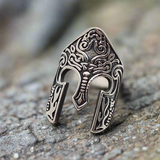 Bold Spartan Mask Stainless Steel Men's Biker Ring