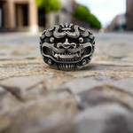 tribal lion head mens ring