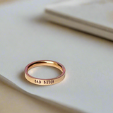 bad bitch rose gold ring