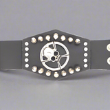 Edgy Black Leather Bracelet with Stainless Steel Skull and Crossbones Stud