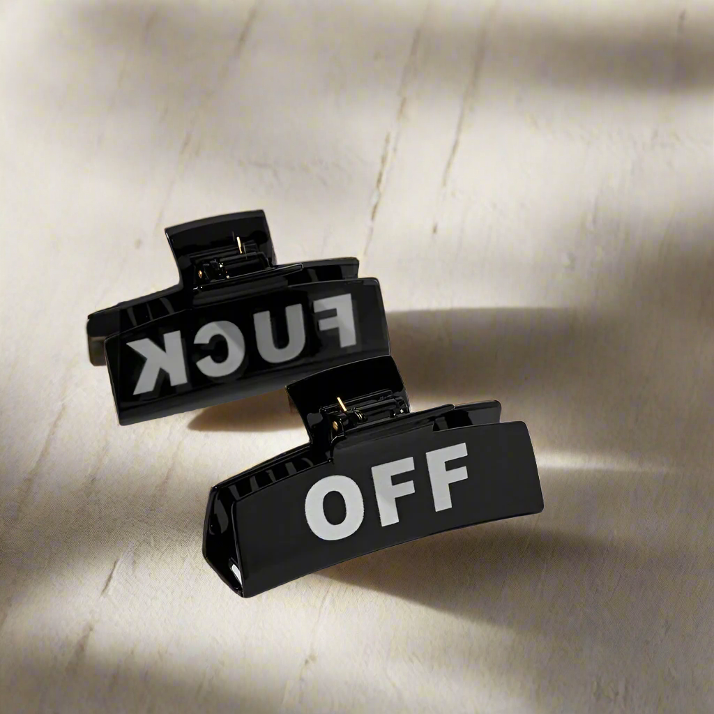 Bold Fuck Off  Bad Bitch Hair Clip - Edgy & Fearless Statement Accessory in Black or White - Bachelorette Gift