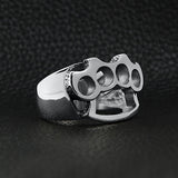 Men's Stainless Steel Polished Brass Knuckle Duster Ring - Bold Statement - Men's Gifts - Biker Rings