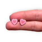 fuck off plastic heart earrings candy heart