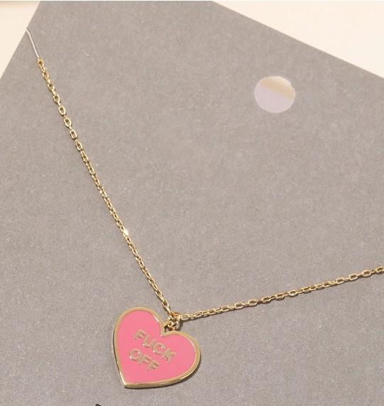 Alternative Statement Necklace Candy Heart Gold Plated Steel Studs Punk Rock Style Jewelry Modern Fashion Accessory Edgy Design Collection Rebel Style Statement Piece Unique Gift Idea Feminist Fashion Essential Bold Fashion Statement Contemporary