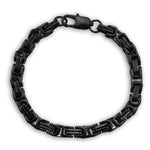 black mens bracelet byzantine vintage viking masculine high quality heavy duty mens jewelry mens fashion black bracelet cuff links rockabilly celtic scottish barbarian style rock metal heavy metal punk goth gothic jewelry thick metal chunky motorcycle harley davidson HD biker club style motorcycle club indian bagger motorcycle cool gift for dad brother boyfriend husband masculine manly modern warrior military bad ass
