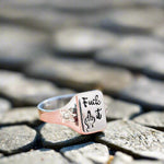 fuck it cursive ring for men women unisex small cubic zirconia middle finger ring band swear words cuss words subtle slightly inappropriate fuck it cursive ring band star CZ ring jewelry for her fashion jewelry rings for women womens rings womens bands fashion ring jewelry ring costume jewelry cheap jewelry slut rings slut jewelry bad mama jewelry rings gifts for her bachelorette gift gag gift funny gift white elephant unique edgy inappropriate biker woman motorcycle female rider rebellious
