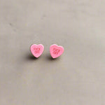 Candy Heart Fuck Off Earrings - Stud Earrings - Women's - Hearts - Valentines Day - Gifts for Her - Fashion - Funny Jewelry - Free Shipping