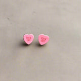 Candy Heart Fuck Off Earrings - Stud Earrings - Women's - Hearts - Valentines Day - Gifts for Her - Fashion - Funny Jewelry - Free Shipping