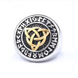Celtic Viking Rune Biker Ring, Silver and Gold Motorcycle Ring, Mens Jewelry, Fashion Accessories, Punk Style Jewelry, Antique Vintage Ring, Motorcycle Ring for Men, Unique Mens Rings , Rune Jewelry biker ring club style motorcycle club MC HD harley davidson rock heavy metal gothic goth gifts for dad gifts for boyfriend husband brother rune irish scottish celtic design rune design vintage style