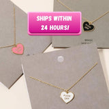 Fuck Off Candy Heart Charm Necklace - Brass Pendant 16" Chain Multiple Colors Gifts for Women Womens Jewelry Fast Free Shipping Valentines
