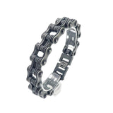 Stainless Steel Motorcycle Bracelet Black Chain Design Biker Collection Premium Construction Quality Leather Band Detail Industrial Style Accessory Perfect Gift For Mechanic Father Day Present Metal Head Fashion Statement Daily Wear