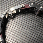 Mechanic Jewelry Collection Black Motorcycle Chain Bracelet Premium Steel Construction Leather Band Detail Industrial Design Style Perfect Biker Gift Alternative Fashion Statement Metal Head Accessory Daily Wear Essential Father Day Present