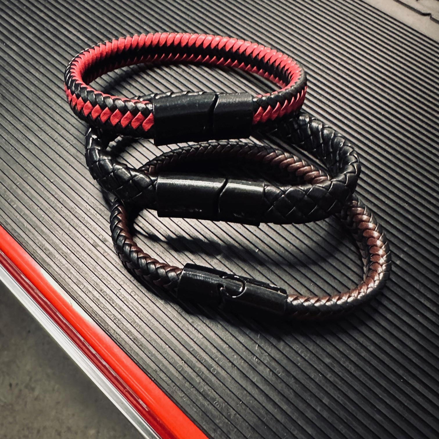iker Leather Bracelet Mens Motorcycle Fashion Accessory Black Braided Design Magnetic Clasp Closure Premium Style Statement Perfect Dad Birthday Gift Masculine Fashion Piece Faux Leather Construction Durable Daily Wear Essential Cool