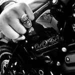 Viking Skull Stainless Steel Ring with Bandana Design