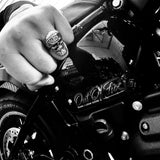 Viking Skull Stainless Steel Ring with Bandana Design